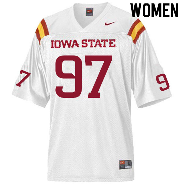 Women #97 Kaden Sutton Iowa State Cyclones College Football Jerseys Sale-White